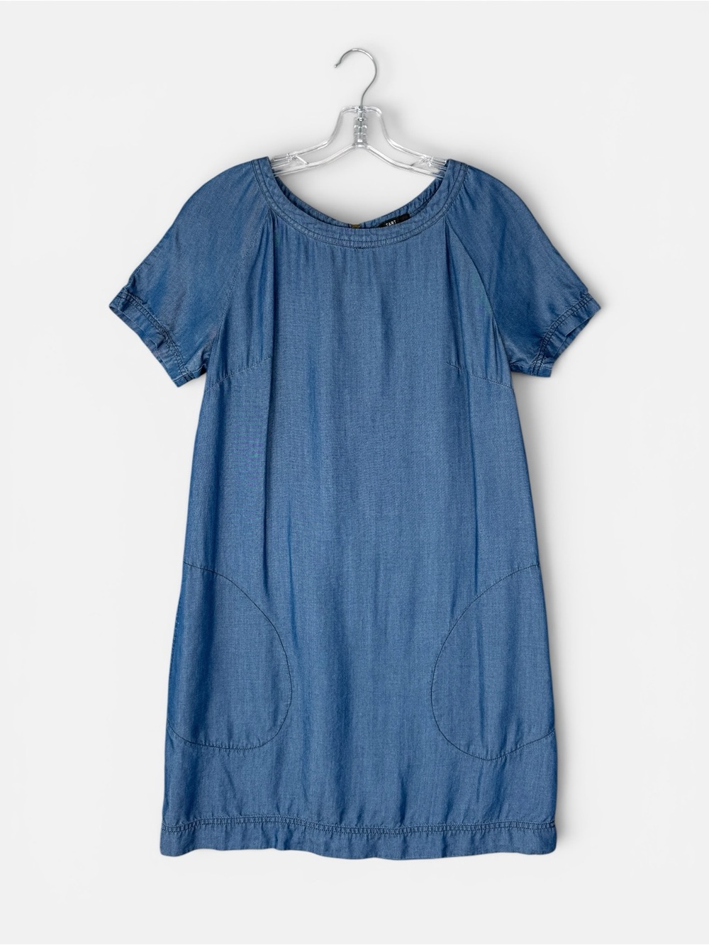 Tart Collections Chambray Shift Mini Dress Blue XS Tencel Casual